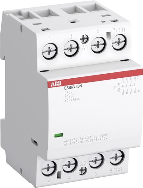 Modulaire magneetschakelaar 63A 4 NO 63A contacten spoelspanning: 230Vac / Dc