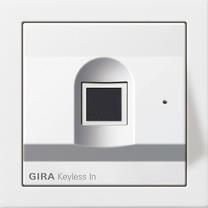 Gira keyless In fingerprint reader Gira F100 pure White