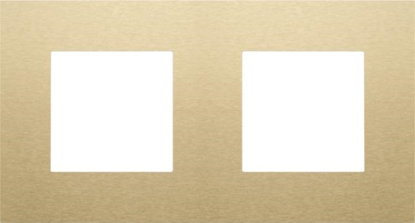 Double flush surround plate with 71mm centre - to - centre distance Pure Alu Gold