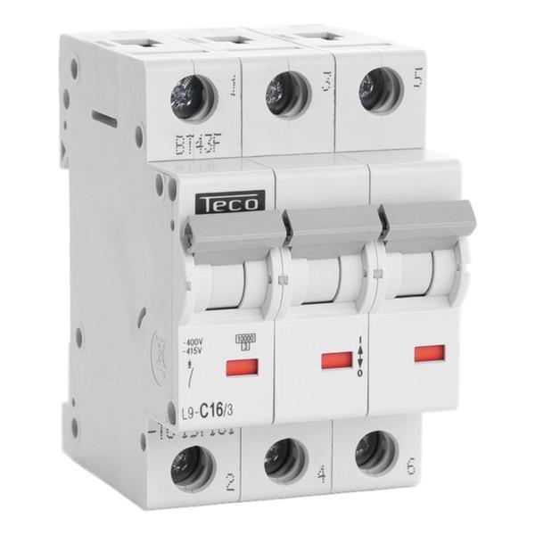 Circuit breaker 3 poles 16A 10kA curve C