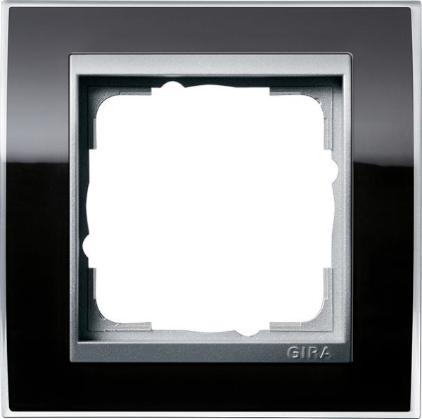 Cover frame 1 gang intermediate frame colour Aluminium Gira Event Clear Black