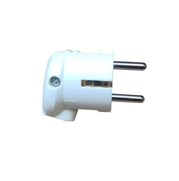 Angled plug 2 pole + E White IP20