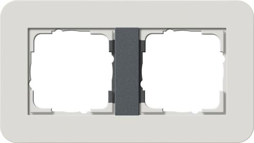 Cover frame 2 gang Gira E3 light Grey / Anthracite