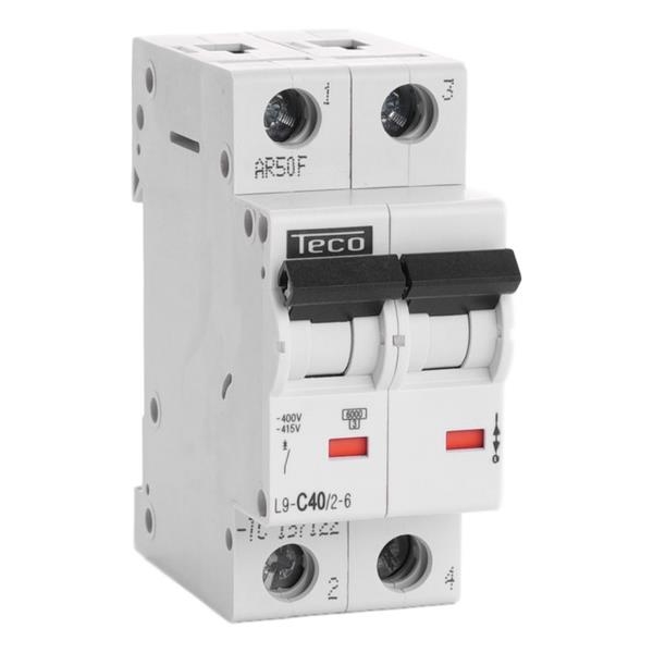 Circuit breaker 2 poles 40A 6kA curve C