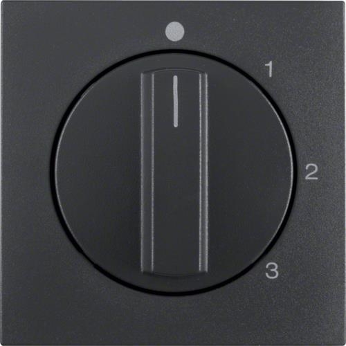 Centre plate rotary knob 3-step switch, neutral position, B.3 / B.7, Anthracite