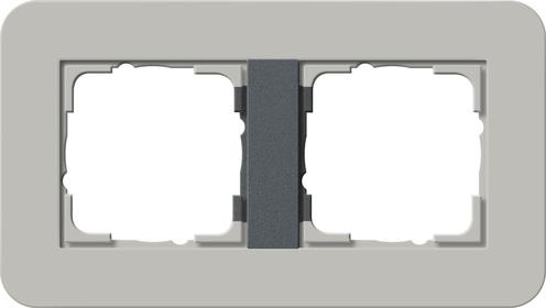 Cover frame 2 gang Gira E3 Grey / Anthracite