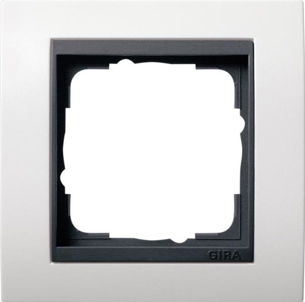 Cover frame 1 gang intermediate frame Anthracite Gira Event pure White mat