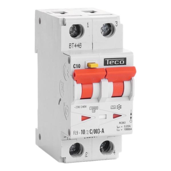 Differentieelautomaat 2 polig 10A 30mA kortsluitingsvermogen 10kA curve C