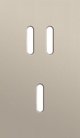 Double cover plate, vertical 60 mm centre distance, for a double and a single switching function, Ni