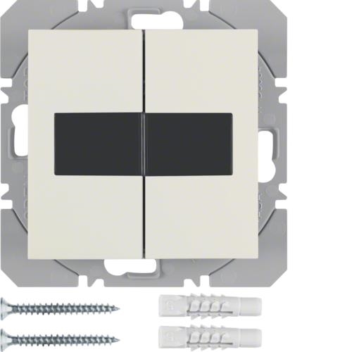 Bouton - poussoir double solaire radio quicklink Knx S.1 / B.3 / B.7 Blanc brillant