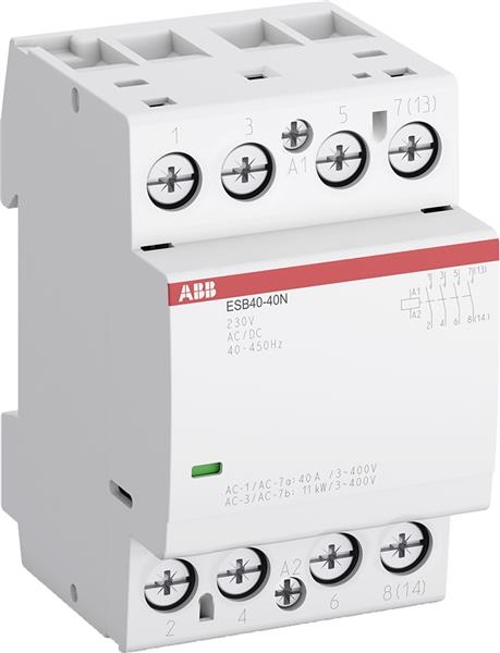 Modulaire magneetschakelaar 40A 3 NO 40A contacten spoelspanning: 230Vac / Dc