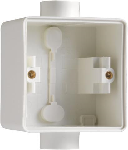 Splashproof surface - mounting box with two single M20 inputs for flush mounting one function, White