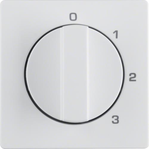 Enjoliveur avec bouton rotatif pour interrupteur 3 paliers avec position "0" Q.1 / Q.3 Blanc polaire