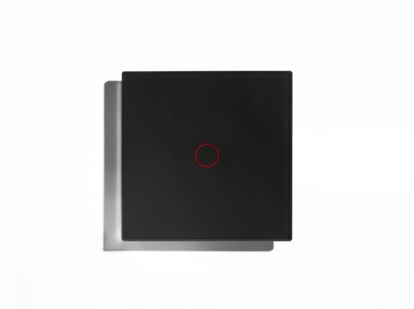 Black, fingerprint - proof touch glass switch, 1 - button with RGB Led