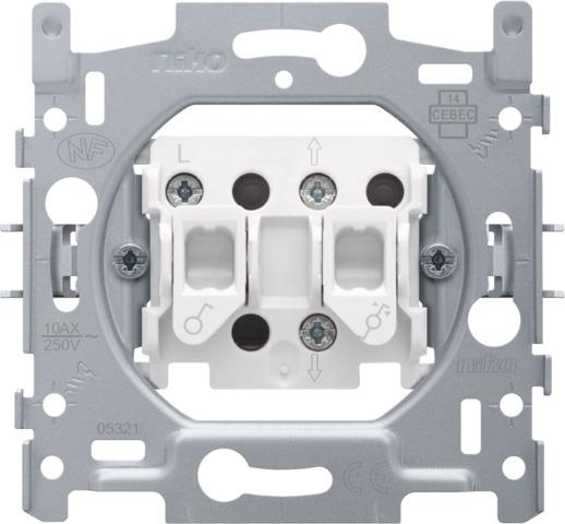 Base for roll - down shutter switch, electrically separated, 10AX / 250Vac, screw terminals