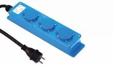 Stekkerblok 3 - voudig 3G2.5 - 10m - IP44 - Blauw