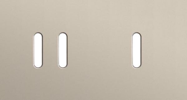 Double cover plate, horizontal 71 mm centre distance, for a double switching function and a single s