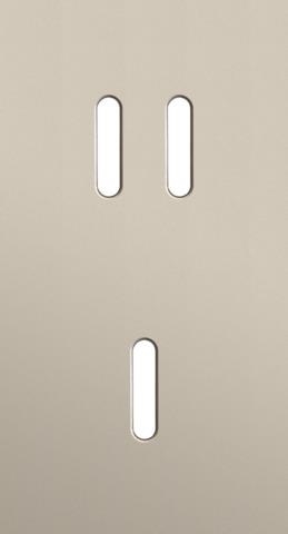 Double cover plate, vertical 71 mm centre distance, for a double and a single switching function, Ni