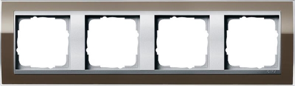 Cover frame 4 gang intermediate frame colour Aluminium Gira Event Clear Brown