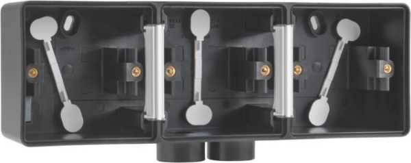 Splashproof triple horizontal surface - mounting box with one double M20 input for flush - mounting