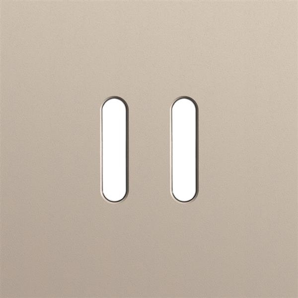 Single cover plate, for double switch functions, Niko rocker steel Champagne