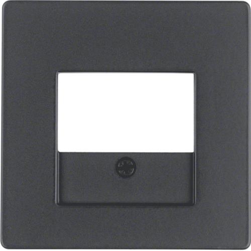 Enjoliveur pour prise informatique et connexions haut - parleurs Berker Q.1 / Q.3 Anthracite, velour