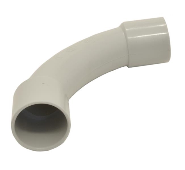 Coude 32mm pour conduite rigide en PVC - Gris Clair