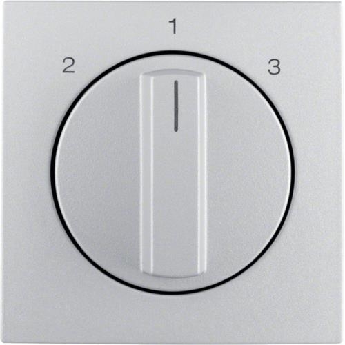 Centraalstuk met draaiknop voor 3 - standenschakelaar zonder 0 - stand S.1 / B.3 / B.7 Alu, mat