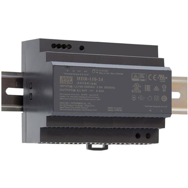 Ac - Dc ultradunne voeding voor Din - rail; ingangsbereik 85 - 264Vac; uitgang 12Vdc bij 11.3A