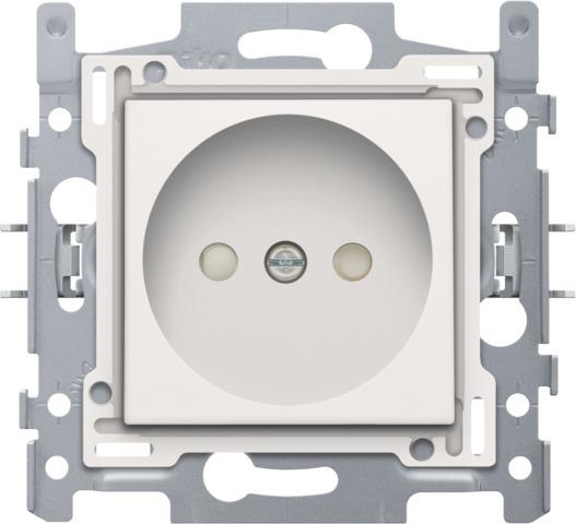 Socket outlet without earthing, with safety shutter, flush - mounting depth 21mm, base with screw te