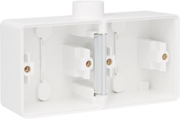 Splashproof double horizontal surface - mounting box with one M20 input for flush - mounting two fun