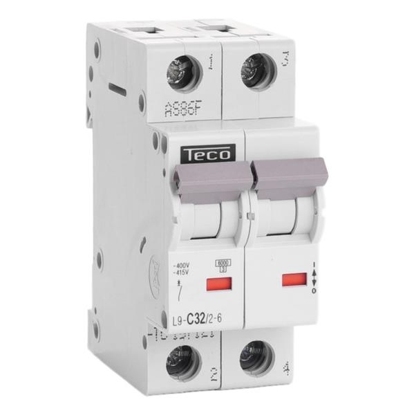 Circuit breaker 2 poles 32A 6kA curve C