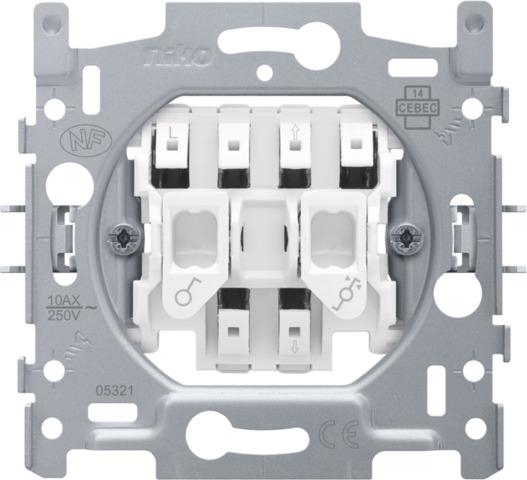 Base for roll - down shutter switch, electrically separated, 10AX / 250Vac, plug - in terminals