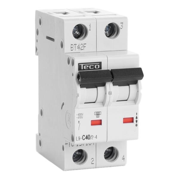 Circuit breaker 2 poles 40A 4.5kA C curve