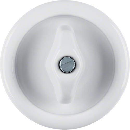 Enjoliveur et manette pour interrupteurs / poussoirs rotatifs Serie 1930 Porcelaine Blanc polaire, b