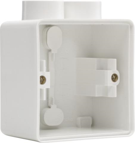 Splashproof surface - mounting box with one double M20 input for flush mounting one function, White