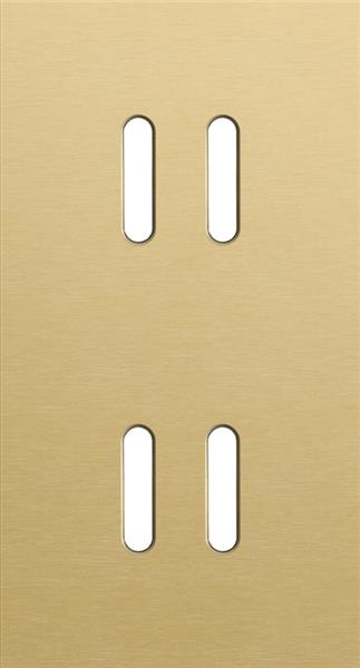 Double cover plate, vertical 71mm center distance, for double switch functions, Niko rocker brushed