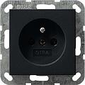 Socket earth pin + shutter System 55 Black mat