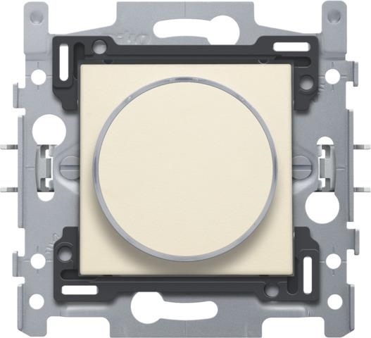 6A push button with Amber Led, base, screw terminals and finishing set with transparent ring Cream