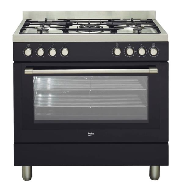 Cuisinière mixte grand - luxe antrac. 90cm multifonction + minute minder