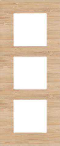 Plaque triple verticale entraxe 60mm Bamboo