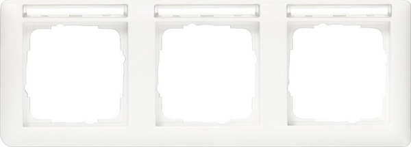 Cover frame 3 gang horizontal with inscription space standard 55 pure White mat