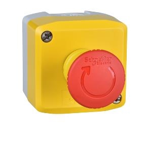 Harmony XAL - boîte Jaune arrêt urgence Rouge - pousser tourner - 2F - Ø40