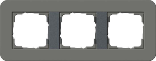 Cover frame 3 gang Gira E3 dark Grey / Anthracite