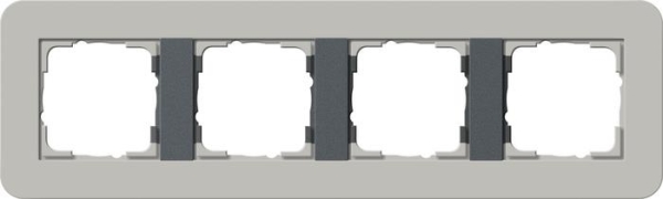 Cover frame 4 gang Gira E3 Grey / Anthracite