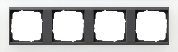 Cover frame 4 gang intermediate frame Anthracite Gira Event opaque White