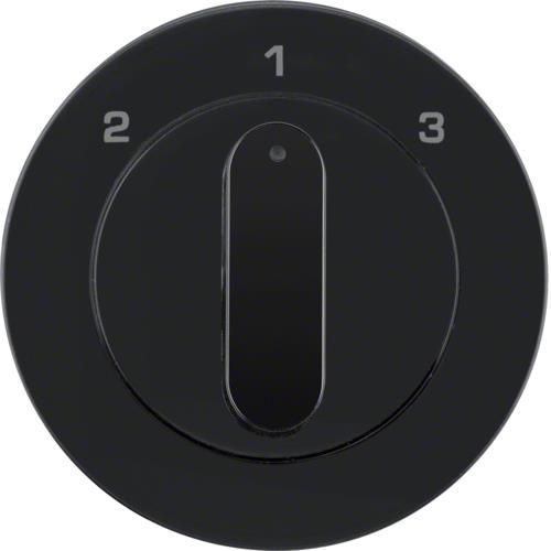 Enjoliveur avec bouton rotatif pour interrupteur 3 paliers sans position "0" R.1 / R.3 Noir, brillan