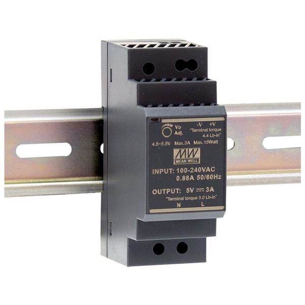 Gestabiliseerde voeding 36W 24Vdc 1.5A op Din rail