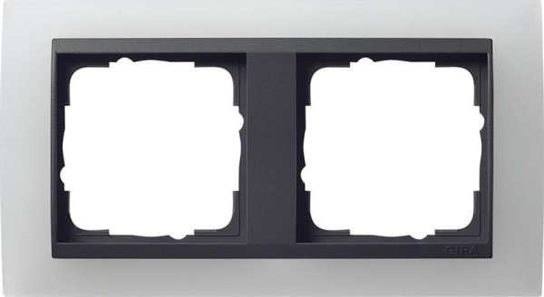 Cover frame 2 gang intermediate frame Anthracite Gira Event opaque White