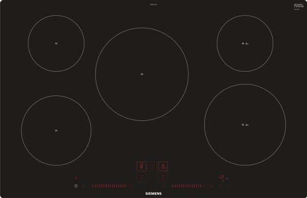 iQ100 Induction hob 80cm, powerInduction, 5 zones, fryingSensor, boost, timer, flush dual lightSlide